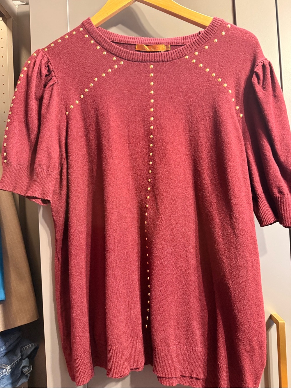 Burgundy Bellini Sweater with gold accents